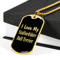 Love My Staffordshire Bull Terrier v2 - 18k Gold Finished Luxury Dog Tag Necklace