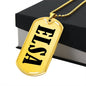Elsa v01 - 18k Gold Finished Luxury Dog Tag Necklace