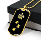 Mama Turtle With 3 Hatchlings v2 - 18k Gold Finished Luxury Dog Tag Necklace