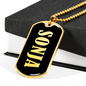 Sonja v02 - 18k Gold Finished Luxury Dog Tag Necklace