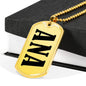 Ana v01 - 18k Gold Finished Luxury Dog Tag Necklace