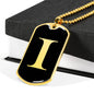Initial I v2a - 18k Gold Finished Luxury Dog Tag Necklace