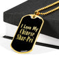 Love My Chinese Shar-Pei v2 - 18k Gold Finished Luxury Dog Tag Necklace