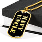 Navy Uncle v2 - 18k Gold Finished Luxury Dog Tag Necklace