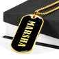 Marsha v02 - 18k Gold Finished Luxury Dog Tag Necklace