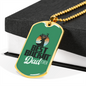 Best Buckin' Dad Ever v2 - 18k Gold Finished Luxury Dog Tag Necklace