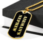 Airman's Nephew v2 - 18k Gold Finished Luxury Dog Tag Necklace