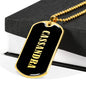 Cassandra v02 - 18k Gold Finished Luxury Dog Tag Necklace