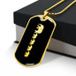 Mama Elephant With 4 Calves v2 - 18k Gold Finished Luxury Dog Tag Necklace