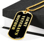 Army Veteran's Mother v2 - 18k Gold Finished Luxury Dog Tag Necklace