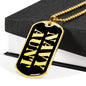 Navy Aunt v2 - 18k Gold Finished Luxury Dog Tag Necklace