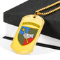 Ground Forces Command (Ukraine) - 18k Gold Finished Luxury Dog Tag Necklace