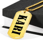 Kari v01 - 18k Gold Finished Luxury Dog Tag Necklace