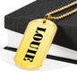 Louie - 18k Gold Finished Luxury Dog Tag Necklace
