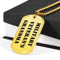 Military Veteran's Grandma - 18k Gold Finished Luxury Dog Tag Necklace