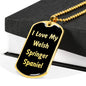 Love My Welsh Springer Spaniel v5 - 18k Gold Finished Luxury Dog Tag Necklace