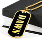Dawn v02 - 18k Gold Finished Luxury Dog Tag Necklace