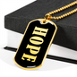 Hope v02 - 18k Gold Finished Luxury Dog Tag Necklace