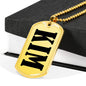 Kim v01 - 18k Gold Finished Luxury Dog Tag Necklace