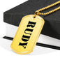 Rudy - 18k Gold Finished Luxury Dog Tag Necklace
