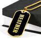 Heather v02 - 18k Gold Finished Luxury Dog Tag Necklace