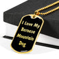 Love My Bernese Mountain Dog v5 - 18k Gold Finished Luxury Dog Tag Necklace