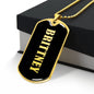 Brittney v02 - 18k Gold Finished Luxury Dog Tag Necklace