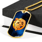 Zodiac Sign Aries - 18k Gold Finished Luxury Dog Tag Necklace