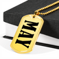 May v01 - 18k Gold Finished Luxury Dog Tag Necklace