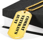 Combat Veteran's Aunt - 18k Gold Finished Luxury Dog Tag Necklace
