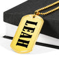 Leah v01 - 18k Gold Finished Luxury Dog Tag Necklace