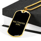 Baltimore Girl v2 - 18k Gold Finished Luxury Dog Tag Necklace
