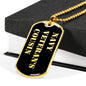 Navy Veteran's Cousin v2 - 18k Gold Finished Luxury Dog Tag Necklace