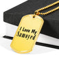 Love My Samoyed - 18k Gold Finished Luxury Dog Tag Necklace