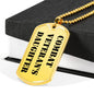 Combat Veteran's Daughter - 18k Gold Finished Luxury Dog Tag Necklace