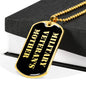 Military Veteran's Mother v2 - 18k Gold Finished Luxury Dog Tag Necklace