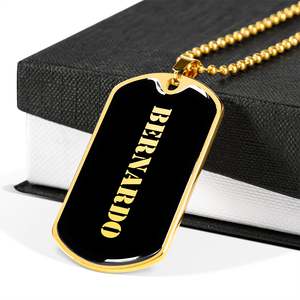 Bernardo v2 - 18k Gold Finished Luxury Dog Tag Necklace