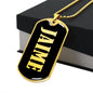 Jaime v02 - 18k Gold Finished Luxury Dog Tag Necklace