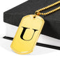 Initial U v1a - 18k Gold Finished Luxury Dog Tag Necklace