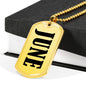 June v01 - 18k Gold Finished Luxury Dog Tag Necklace