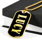 Lucy v02 - 18k Gold Finished Luxury Dog Tag Necklace