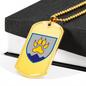 15th Mountain Assault Battalion (Ukraine) - 18k Gold Finished Luxury Dog Tag Necklace