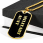 Military Aunt v2 - 18k Gold Finished Luxury Dog Tag Necklace
