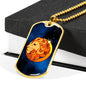 Zodiac Sign Leo - 18k Gold Finished Luxury Dog Tag Necklace