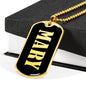 Mary v02 - 18k Gold Finished Luxury Dog Tag Necklace