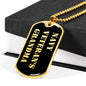 Navy Veteran's Grandma v2 - 18k Gold Finished Luxury Dog Tag Necklace