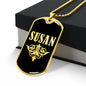 Susan v02a - 18k Gold Finished Luxury Dog Tag Necklace