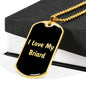 Love My Briard v5 - 18k Gold Finished Luxury Dog Tag Necklace