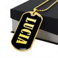 Lucia v02 - 18k Gold Finished Luxury Dog Tag Necklace