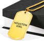 Houston Girl - 18k Gold Finished Luxury Dog Tag Necklace